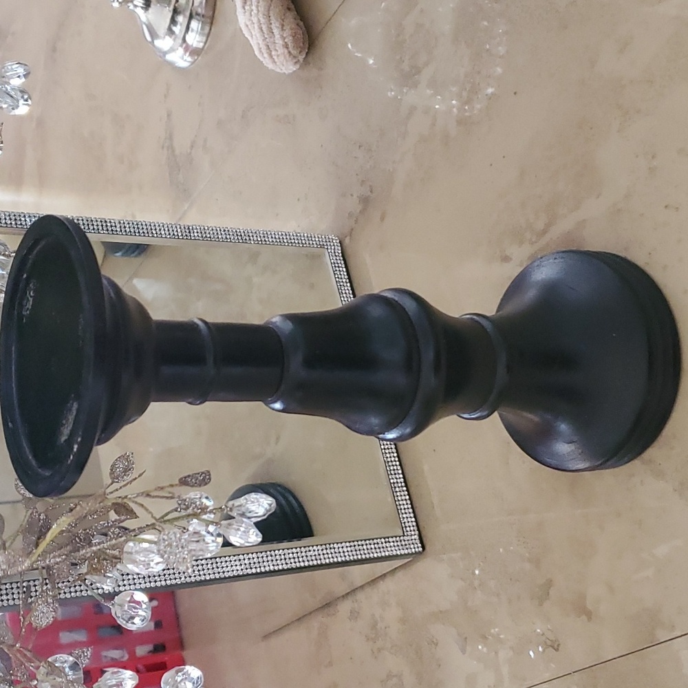 Black Wooden Candlestick